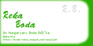 reka boda business card